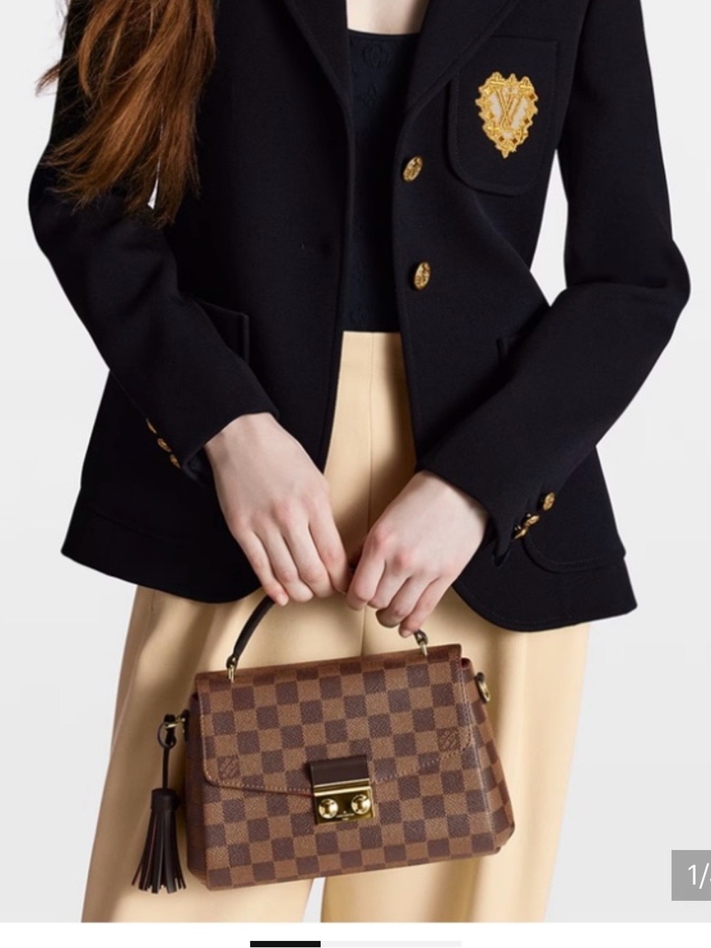 Luxury Brown Checkered Top-Handle Crossbody Bag unbranded !!